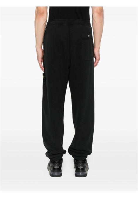 pantalone brushed organic cotton fleece uomo nero STONE ISLAND | K2S15 6200004 S0A20V0029